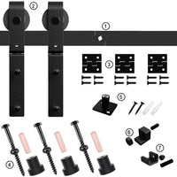 1 x RAW Customer Returns TSMST 120cm 4ft Hinged Door Sliding Door System Complete Set, Space Saving Barn Door Track Set for 2 Doors, Smooth and Quiet No Door  - RRP €95.4