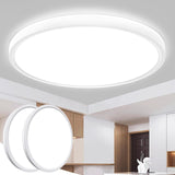 1 x RAW Customer Returns  2 pieces LED ceiling light flat, 24W 2050LM ceiling lamp 6500K, IP44 bathroom lamp bathroom lamp, round ultra thin ceiling light cold white for bedroom, living room, balcony, hallway, kitchen 23cm - RRP €26.99