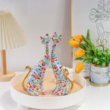 1 x RAW Customer Returns masteymoh 2 Pieces Art Resin Sculpture Statue Cats, Oil Painting Cat Sculptures for Home Office Hotel Bookshelf Desktop Decoration 24.5cm Vibrant KY145  - RRP €35.27