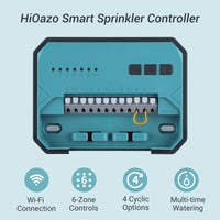 1 x RAW Customer Returns HiOazo irrigation computer, WiFi sprinkler irrigation system timer, 6 zones, indoor outdoor irrigation system controller, app monitoring, rain omission, seasonal adjustment HO-SC-6W - RRP €70.99