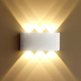 1 x RAW Customer Returns Lightsjoy LED wall light indoor outdoor wall lamp white modern up and down IP65 waterproof made of aluminum 6x120 beam angle warm white - RRP €24.19