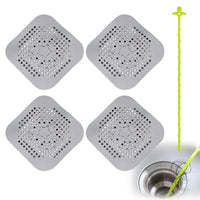 27 x Brand New Silicone Drain Protector, Kitchen Sink Filter with Suction Cup, Silicone Hair Filter, Bathtub Drain Cover Filter, with 1 Pipe Release Hook, 4 Pcs, 14cm x14cm - RRP €518.4