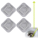 6 x Brand New Silicone Drain Protector, Kitchen Sink Filter with Suction Cup, Silicone Hair Filter, Bathtub Drain Cover Filter, with 1 Pipe Release Hook, 4 Pcs, 14cm x14cm - RRP €115.2