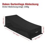 1 x RAW Customer Returns Dokon Garden Lounger Cover with Ventilation Holes Waterproof Windproof UV-Resistant Heavy Duty 600D Oxford Fabric Protective Cover for Sun Lounger Deckchair 200x75x40 70cm - Black - RRP €25.2