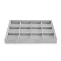 1 x RAW Customer Returns Oirlv Gray Velvet Jewelry 12 Grids Jewelry Tray, Jewelry Box Jewelry Storage Jewelry Organizer Tray - RRP €25.2