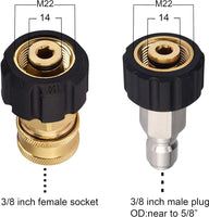 1 x RAW Customer Returns M MINGLE high pressure cleaner hose adapter set, M22 to 3 8 quick coupling for high pressure cleaner hose, 5000 PSI - RRP €20.77