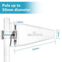 1 x RAW Customer Returns Nelawya 5G 4G LTE Log Periodic Dipole Array Antenna Outdoor High Gain 7-12 dBi External MIMO Directional Antenna with 10 Meter Low Loss Cable Compatible with 5G 3G 4G LTE Router Modem TS9 SMA CRC9 Adapter - RRP €119.99