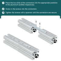 5 x RAW Customer Returns 4 pieces track connector slot 8 40 40, Yeepeo M6 aluminum profile connector 180mm profile connector, galvanized carbon steel rod profile strut profile for 8mm 4040, 4080, 40120 aluminum profile - RRP €50.35