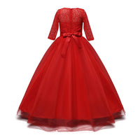 1 x RAW Customer Returns TTYAOVO Girls Pageant Ball Gowns Children Embroidered Wedding Dress Size 170 13-14 Years 378 Red - RRP €36.98