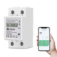 1 x RAW Customer Returns eMylo electricity meter for balcony power plant, digital single-phase electricity meter reading wifi, energy meter with LCD display switch KWh Compatible with Tuya Smart Smart Life Alexa, 90-250V 60A - RRP €38.46