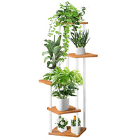 3 x RAW Customer Returns VASZOLA 5-Tier Wooden Flower Rack Plant Rack, Multi-Tier Flower Stand Plant Stand Flower Bench Flower Stairs Plant Stairs Standing Shelf for Indoor Garden Balcony Decoration White  - RRP €156.45