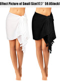 1 x RAW Customer Returns Pack of 2 Women s Beach Batik Sarong Swimsuit with Tassel Black, White, L  - RRP €25.2