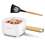 1 x RAW Customer Returns Audecook Hot Pot Electric 2L, Electric Pan with Non-Stick Ceramic Glaze, 20 cm, Portable Multicooker for Steak, Egg, Ramen, Oatmeal, Soup, 200W 1000W Red, without Steamer  - RRP €40.68