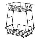 11 x Brand New Ctpeng 2 Tier Fruit Basket, Removable Fruit Etagere Metal Black, Kitchen Modern Fruit Bowl Fruit Holder Storage for Bread, Snacks, Vegetables - RRP €264.0