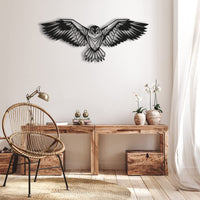 1 x RAW Customer Returns Metal wall decoration - Eagle I 64 x 26 cm Abstract metal wall art for bedroom, bathroom, living room, home I Decoration made of wire and iron I D1147-TD3BC - RRP €40.32