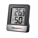 1 x RAW Customer Returns ThermoPro TP49B digital mini thermo-hygrometer thermometer hygrometer indoor temperature and humidity meter with smiley indicator for room climate control, black - RRP €8.99