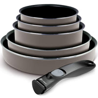 1 x RAW Customer Returns BATTRINOX 199952 Set of pans and pots for all stoves, including induction stoves, 6 pieces, black - RRP €64.9