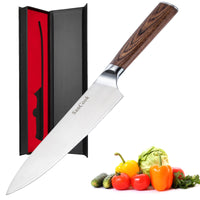 34 x Brand New SanCook kitchen knife, chef s knife, vegetable knife 20.3 cm, ultra sharp professional kitchen knife, carbon steel knife with ergonomic handle, sharp forged blade, chef s knife gift box - RRP €891.14