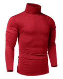 1 x RAW Customer Returns Maavoki Men s Long-Sleeved Shirts Turtleneck Regular Fit Turtleneck Pullover Basic Stretchy Casual Tops Sweatshirt Red XL - RRP €28.99