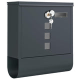 1 x RAW Customer Returns SONGMICS Wall-Mounted Mailbox, with Lock with Rotating Lid, Viewing Window, Name Plate, Newspaper Compartment, Easy Assembly, 10 x 30.8 x 33.8 cm, Anthracite Grey GMB20AG - RRP €29.99