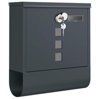 1 x RAW Customer Returns SONGMICS mailbox, post box, lock with copper cylinder and rotating cover, viewing window, name plate, newspaper compartment, easy assembly, 10 x 30.8 x 33.8 cm, anthracite GMB20AG - RRP €26.99