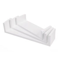 1 x RAW Customer Returns SONGMICS Wall Shelf, Set of 3, Floating Shelf, 30 35 40 cm, Wall Mounted Shelf, Load Up to 15 kg Each, for Living Room, Study, Bathroom, Kitchen, White LWS40WT, Wood - RRP €23.38