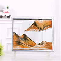 2 x Brand New PROW Glass Frame Moving Sand Sculpture Dynamic Sand Picture Abstract Landscape Sand Hourglass Picture Art Desktop Art Perfect Christmas Gift - Yellow Sand - RRP €64.5