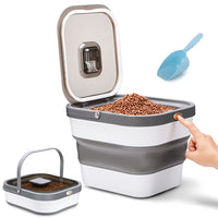 1 x RAW Customer Returns Lekesky Press Feeding Box Pet Food Container Dog Food Container with Scoop Built-in Moisture-Proof Box, Storage Container for Cat Food, 13L 6.5kg, Gray - RRP €35.8