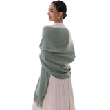 1 x RAW Customer Returns RIIQIICHY women s scarf green stole festive for evening dress pashmina scarves for women winter warm scarf shoulder scarf - RRP €23.96