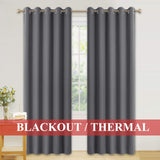 1 x RAW Customer Returns PONY DANCE blackout curtains, eyelet curtain, set of 2, H 228 x W 167 cm, gray curtains, living room, modern curtain, heat-insulating blackout curtain, grey - RRP €48.95