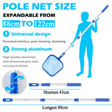 1 x RAW Customer Returns Pool Screen - Pool Skimmers with 79-122cm Aluminum Telescopic Pole, for Cleaning Pool Leaves, Fine Mesh for Pool Cleaning Fountain Pond Skimmer - RRP €21.6