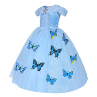 1 x RAW Customer Returns URAQT Little Girl Cinderella Dress, Cinderella Dressed in Blue Cinderella Carnival Costume, Princess Cinderella Costume Princess Dress Up for Halloween, Cosplay 150cm  - RRP €21.2