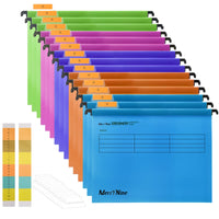 4 x RAW Customer Returns MerryNine 15 Pack Polypropylene Hanging File Folders with Tabs and Card Inserts for School, Home, Work and Office - RRP €75.92