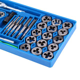 1 x RAW Customer Returns 40-piece set of hardened metric taps and dies made of alloyed high speed steel, adjustable wrench, nuts or bolts, - RRP €31.89