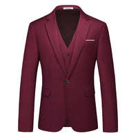 1 x RAW Customer Returns KUDMOL Men s 3-Piece Suit Business One Button Tuxedo Suit for Men Tuxedo Classic Blazer Vest Pants Set - RRP €112.99