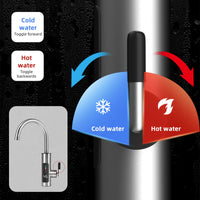 3 x RAW Customer Returns Hot water tap with instantaneous water heater, electric kitchen instantaneous water heater with LED digital display, adjustable direction heating tap, suitable for bathroom kitchen angle plus universal pipe  - RRP €169.38