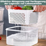 1 x RAW Customer Returns Kongming refrigerator organizer, food storage containers with lid, food storage containers, refrigerator organizer set, fridge organizer 4-piece set 800ml 1700ml 3150ml 4150ml, with lid and sieve white  - RRP €24.99