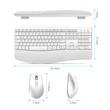 1 x RAW Customer Returns Seenda Ergonomic Keyboard Mouse Set, 2.4G USB Wireless Full Size Keyboard and Mouse with Wrist Rest and Foldable Stand, Wireless Keyboard Mouse Combo for Windows Computer Laptop PC, White - RRP €37.3