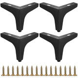 1 x RAW Customer Returns Peygre Pack of 4 furniture feet black metal, 10 cm replacement cabinet feet, furniture legs, sofa feet, table legs for cupboard, drawers, bedside table, bed, legs feet feet, with screws - RRP €14.87