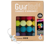 1 x RAW Customer Returns GuirLED - LED string lights with cotton balls with USB - Night light for babies 2 hours - Power adapter with 2 A USB 2 A included - 3 intensities - 16 balls 1.6 m - Harlequin - RRP €29.99