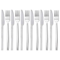 1 x RAW Customer Returns QUCHER 12 piece 18 8 cutlery set made of stainless steel, 6 table knives - 6 forks, easy to clean and dishwasher safe - RRP €17.51