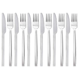 1 x RAW Customer Returns QUCHER 12 piece 18 8 cutlery set made of stainless steel, 6 table knives - 6 forks, easy to clean and dishwasher safe - RRP €17.51