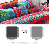 1 x RAW Customer Returns Lanqinglv Bohemian bed linen 155 x 220 cm 2 pieces Boho Indian Mandala Bohemian bed linen set Renforce with zipper Vintage Red duvet cover and 1 pillowcase 80 x 80 cm MJH, 155 x 220  - RRP €36.29