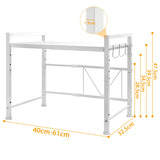 1 x RAW Customer Returns OUUTMEE White microwave rack 2-tier microwave stand Carbon steel material microwave shelf microwave holder kitchen countertops Stable and strong - RRP €29.99