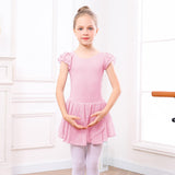 1 x RAW Customer Returns ALISISTER children s ballet clothing girls ballet dress cotton ballet suit short sleeve ballet leotard dance dress ballet bodysuit with chiffon tutu 6-7 years - RRP €18.67