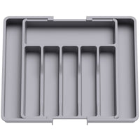 1 x RAW Customer Returns Lifewit Drawer Cutlery Holder, Expandable Cutlery Holder for Drawer, Kitchen Cutlery Holder Adjustable Drawer in Durable Plastic for Spoons, Forks and Knives, Large, Gray - RRP €19.99