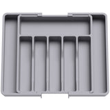 1 x RAW Customer Returns Lifewit Drawer Cutlery Holder, Expandable Cutlery Holder for Drawer, Kitchen Cutlery Holder Adjustable Drawer in Durable Plastic for Spoons, Forks and Knives, Large, Gray - RRP €19.99