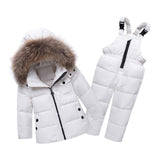 1 x RAW Customer Returns amropi Unisex Child Ski Suit 2-Piece Winter Snow Suit Jacket with Hood and Pants White, 2-3 Years - RRP €69.99