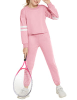 1 x RAW Customer Returns Arshiner children s clothing set, girls suit, sports suit, jogging suit, tracksuit, clothing set, two-piece leisure suit, 110, 116, pink, 120 - RRP €24.0