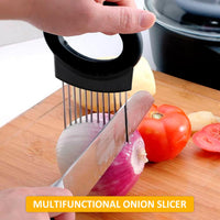 6 x Brand New Food Slice Assistant, Stainless Steel Onion Slicer Holder, Onion Slicer, Onion Holder Slices, Onion Holder, Stainless Steel Soap, Stainless Steel Meat Needle, Stainless Steel Onion Slicer Holder, Butyeak - RRP €122.4